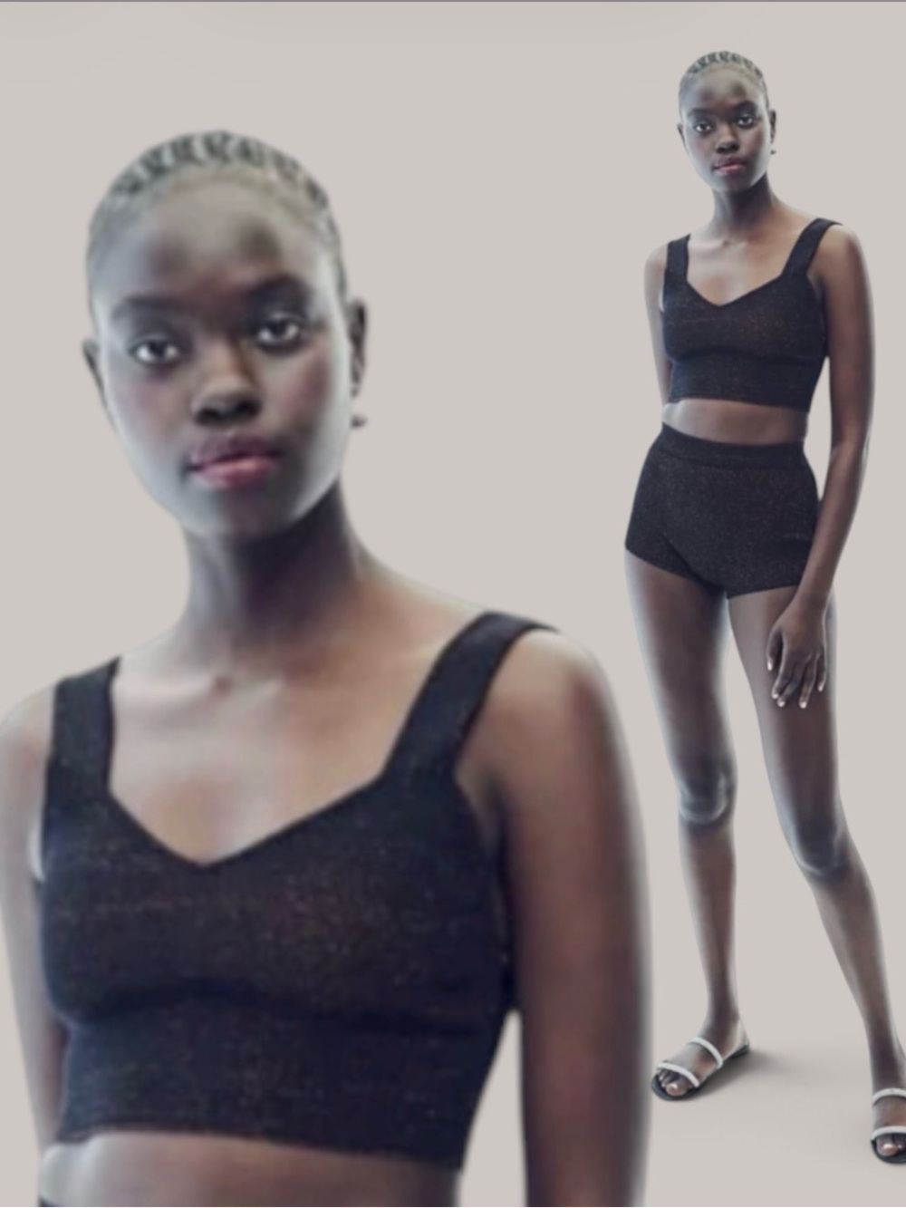 Victor Glemaud Bustier Black Bronze Metallic Wool Cashmere Top NWOT